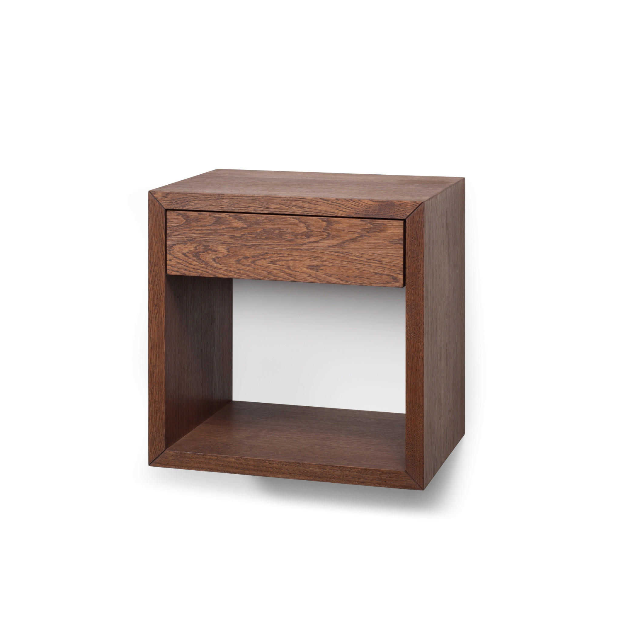 NACHTTISCH Hugo 39 aus Eichenholz und Walnuss-Oberfläche - Braun, Holz (39/39/30cm) - WOODEK