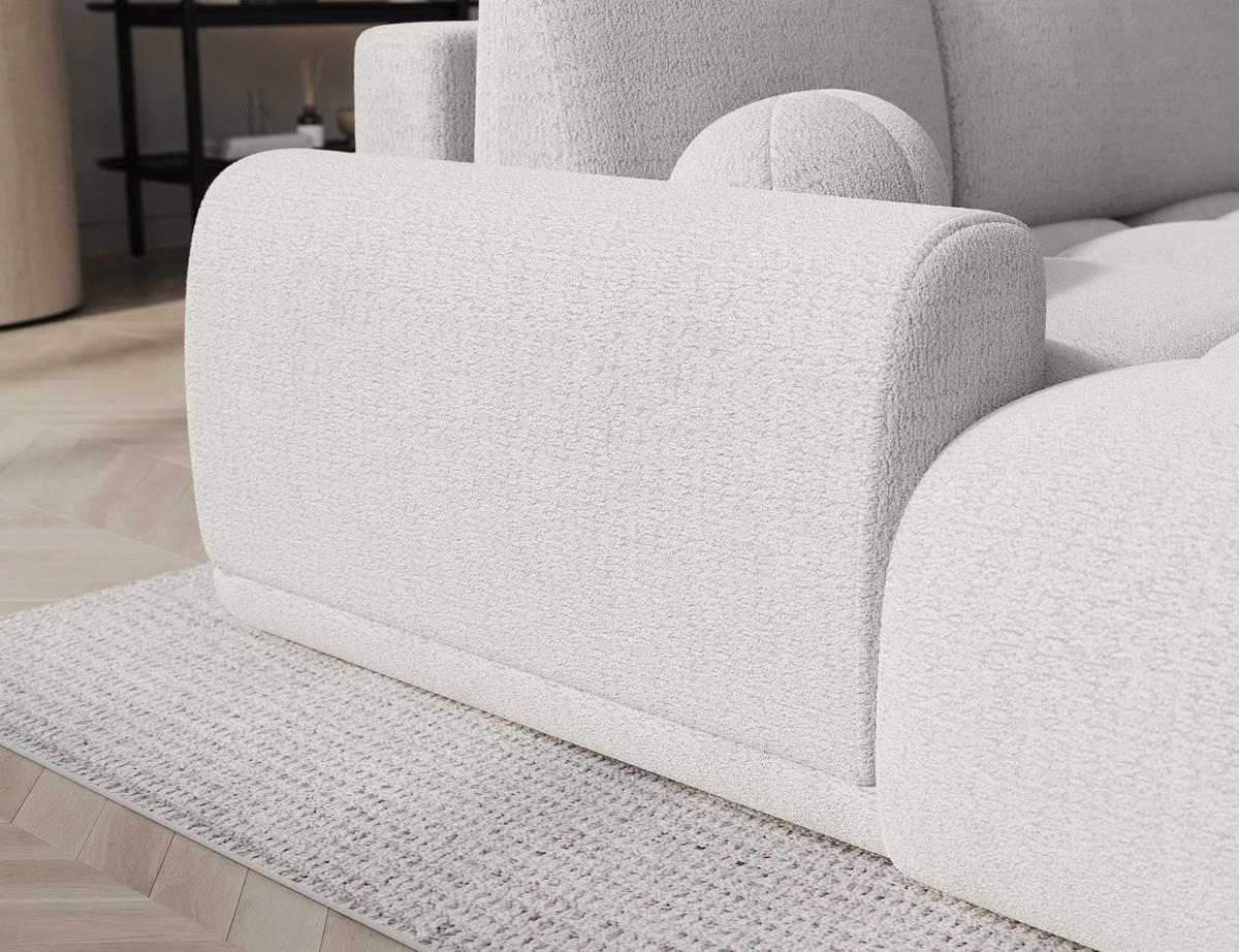 ECKSOFA VITTARIO mit Schlaffunktion & Bettkasten – Modernes L-Sofa 227 cm, inklusive Kissen - Weiß, Kunststoff (227/95cm) - Wohnideebilder