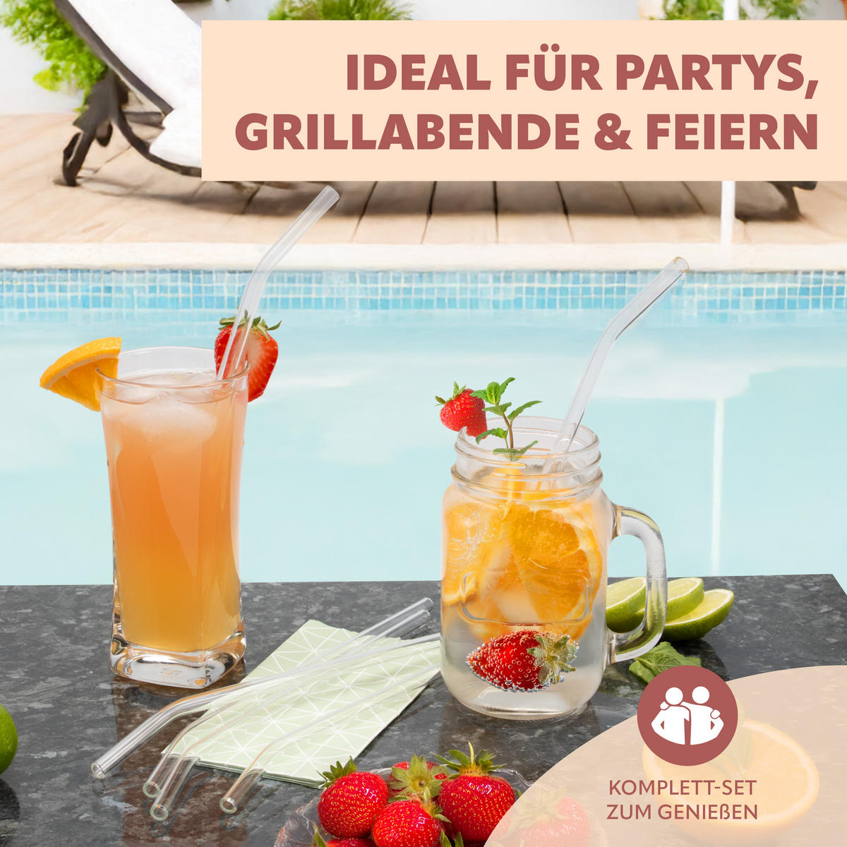 GLAS-TRINKHALME, transparent - Transparent, Glas (0.8/25cm) - bremermann