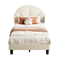 POLSTERBETT 90/190 cm Beige mit gepolstertem Kopfteil - Beige, Holz (90/190cm) - SHOPENTRA