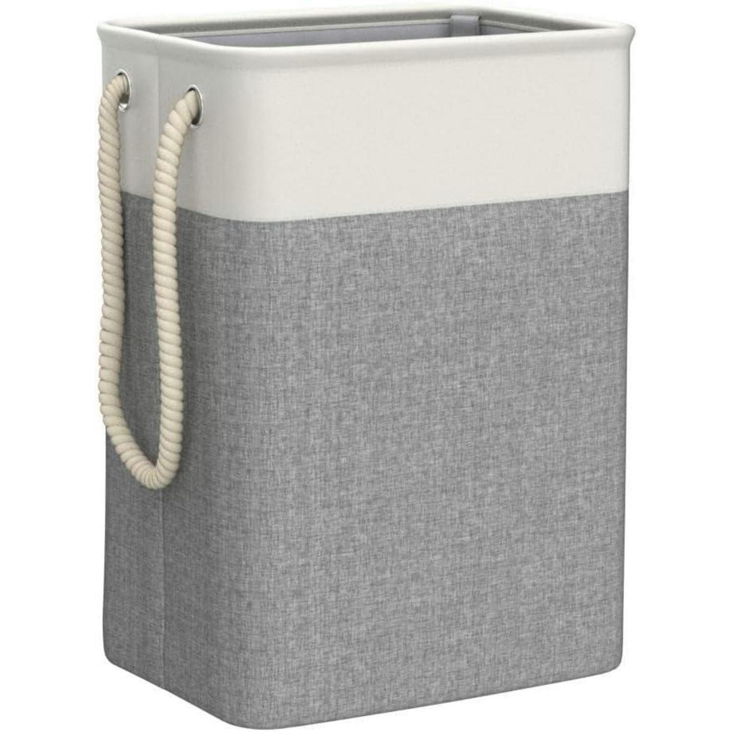 WÄSCHEKORB 78L faltbar mit Seilgriffen Beige + Grau 60 x 42 x 31 cm - Multicolor, Textil (31/60/42cm)