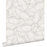 TAPETE Mohnblumen 53 cm x 10.05 m - Weiß, Papier (53/1000cm) - ESTAhome