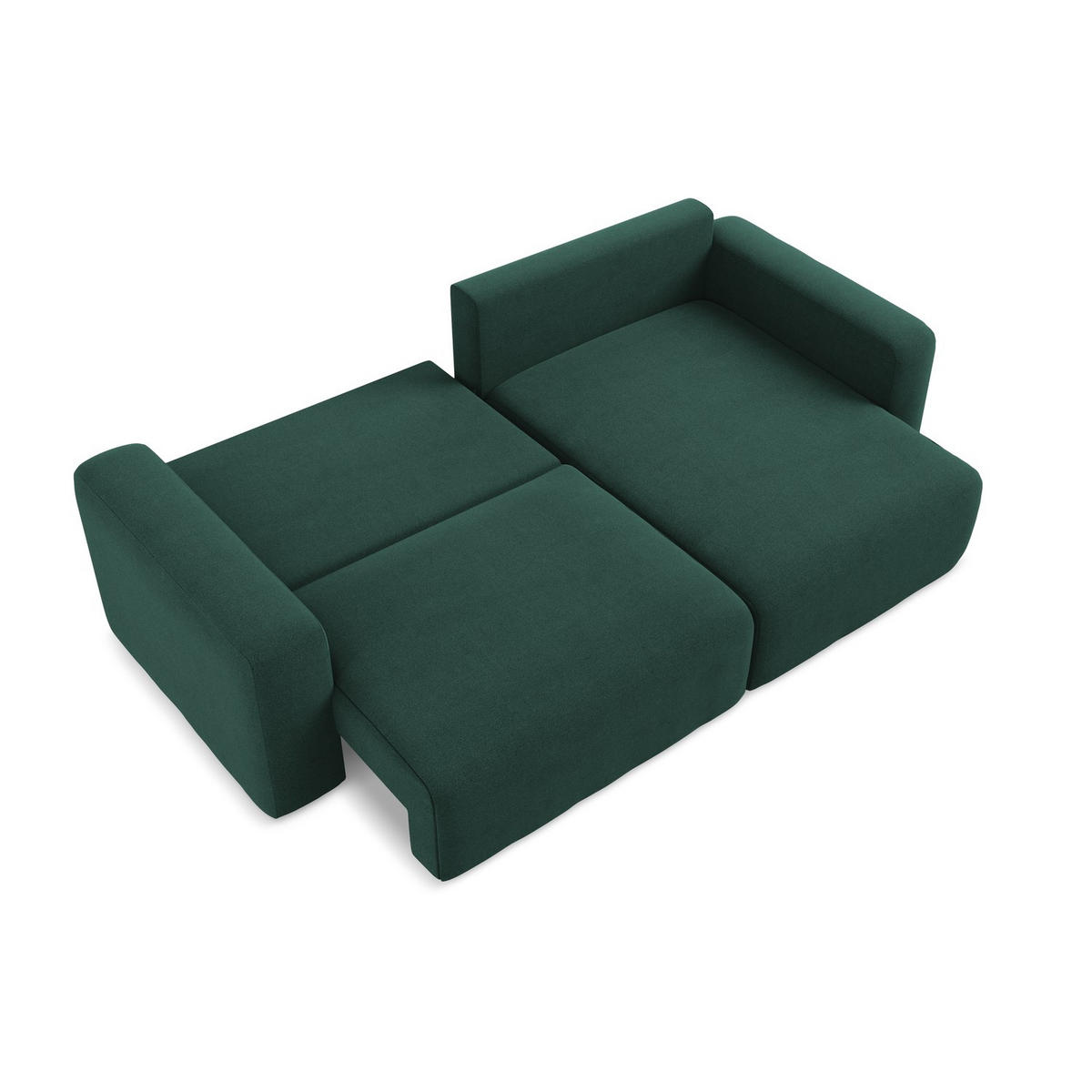 ECKSOFA mit Schlaffunktion rechts Strukturstoff Stoff Grün - Dunkelgrün/Schwarz, Kunststoff/Textil (244/149cm) - LaMiaSofa