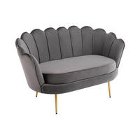 MUSCHELSOFA 2-Sitzer - Samt - Anthrazit - DANDELION - Anthrazit, Textil (124/78/73cm) - Pascal Morabito