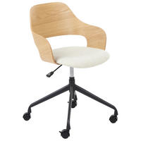 SCHREIBTISCHSTUHL Hellbeige Novato - Schwarz/Braun, Textil (45/76/45cm) - Beliani