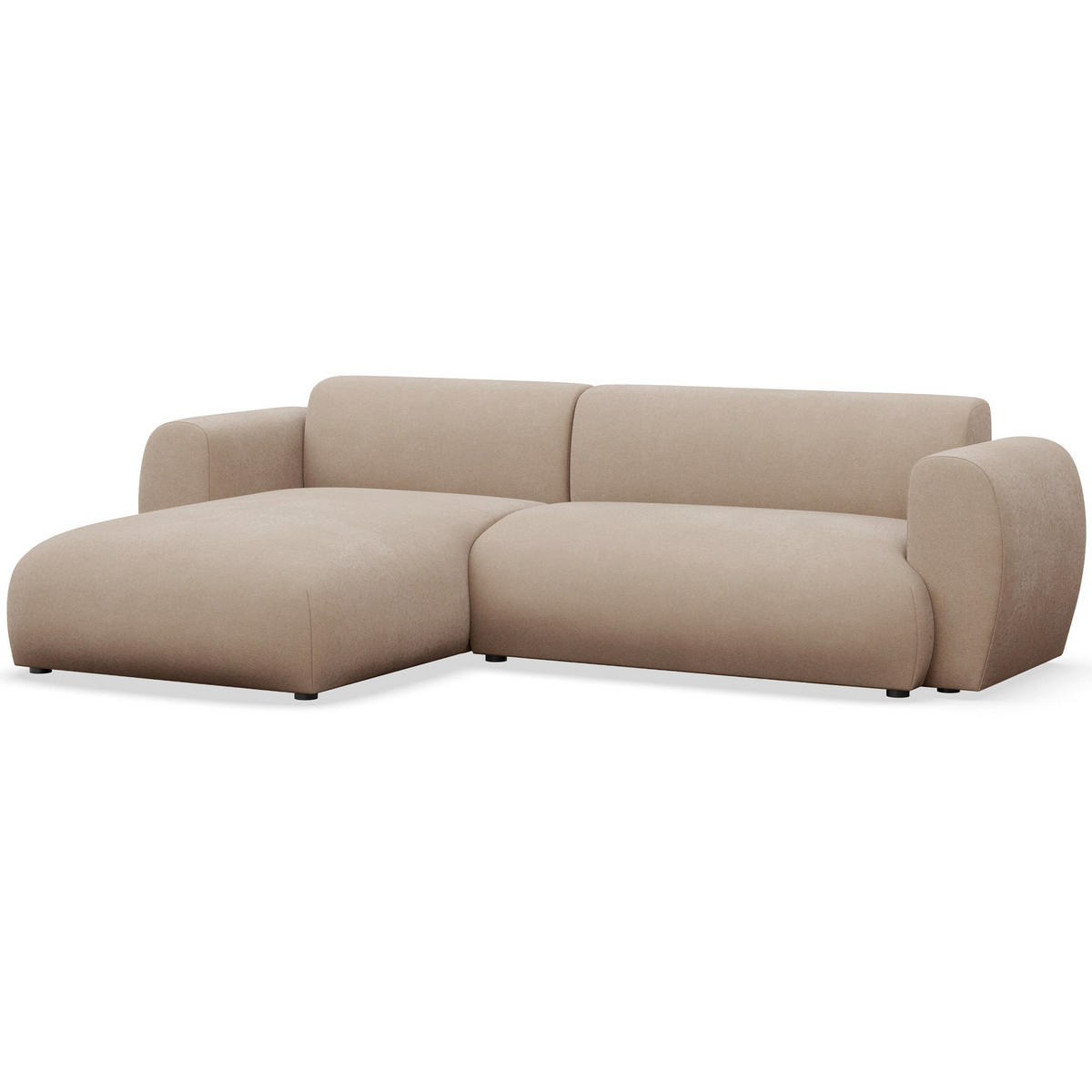 ECKSOFA Emia Beige links - Beige/Schwarz, Kunststoff/Textil (262/156cm) - Selsey