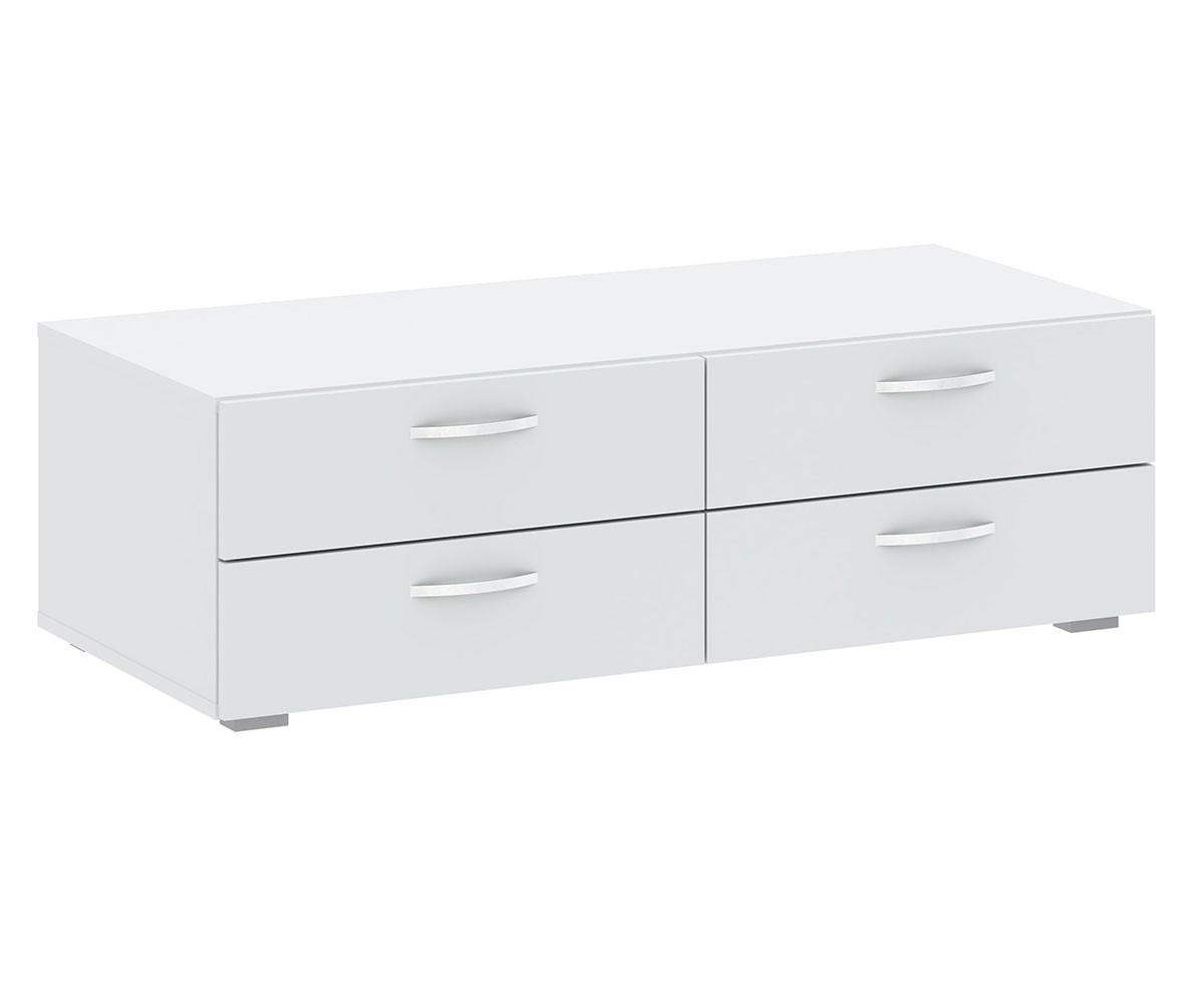 KLEIDERSCHRANKUNTERSATZ Basic Weiß 110,5 / 52 / 35 cm - Silberfarben/Weiß, Holz/Holzwerkstoff (110.5/35/52cm) - Feldmann-Wohnen