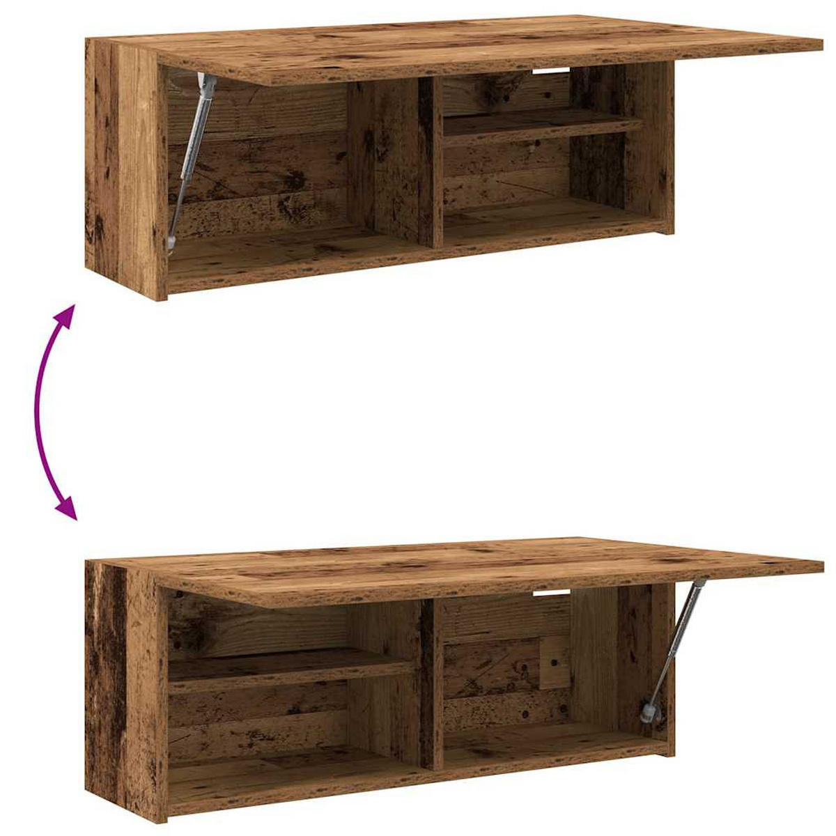 BAD-WANDSCHRANK Altholz-Optik 80/25/30 Cm Holzwerkstoff - Dunkelbraun, Holzwerkstoff (25/30/80cm) - vidaXL