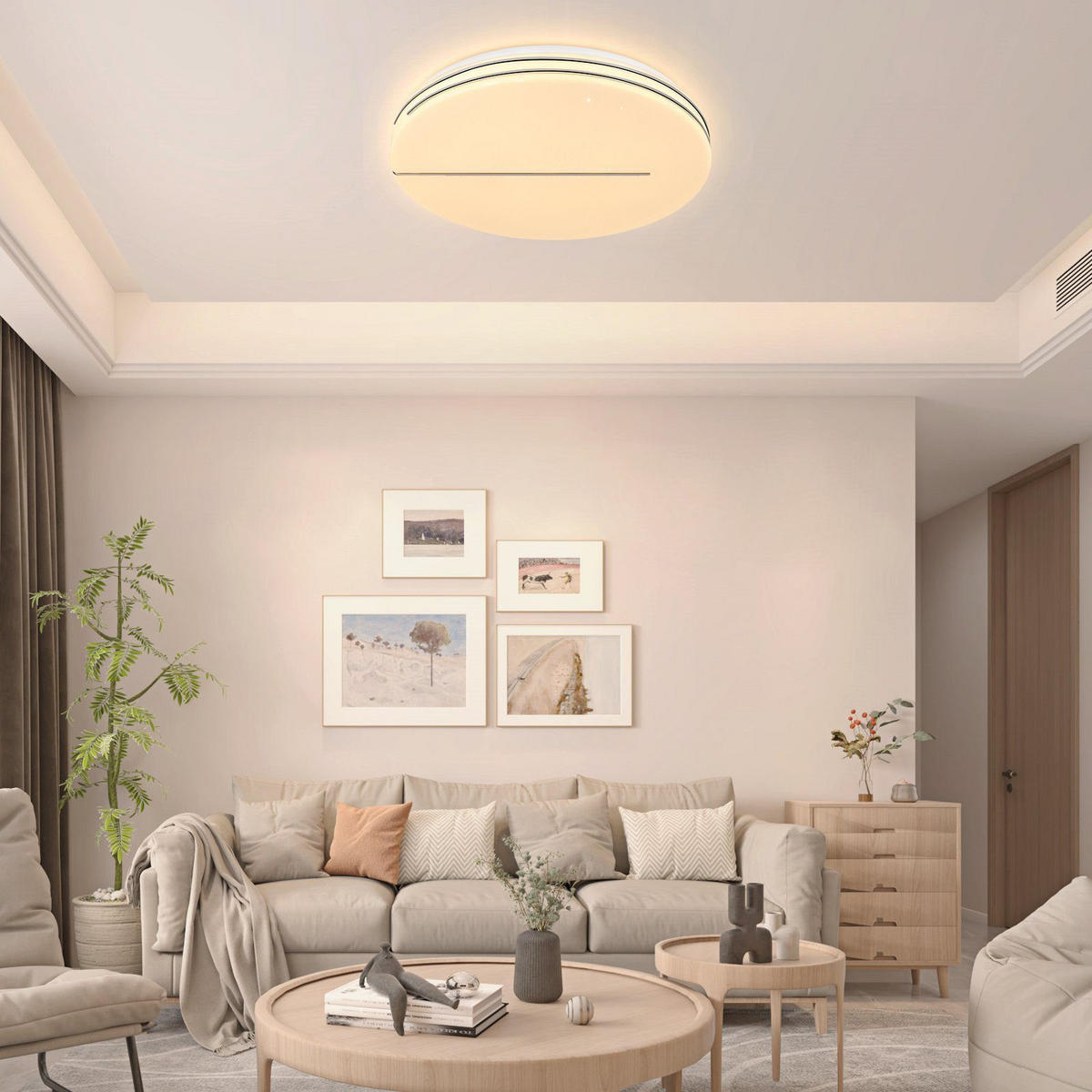 LED-DECKENLEUCHTE Sternenschwert 40 cm - Weiß, Kunststoff (40/40/6cm) - Nettlife