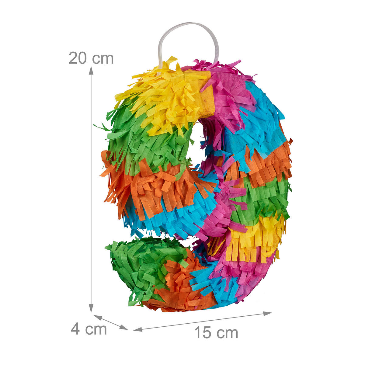 PINATA - Multicolor, Papier/Wellpappe (15/20/4cm) - Relaxdays