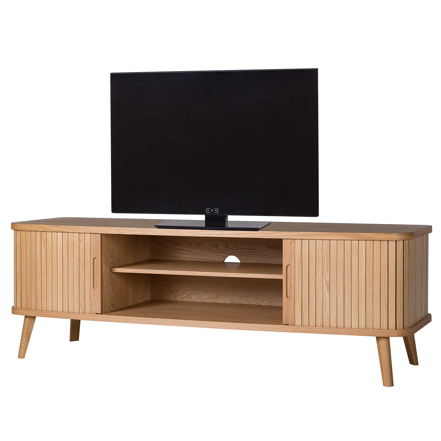 TV-LOWBOARD - Echtholzfurnier - Eichefarben, Holzwerkstoff (160/53/50cm) - home24
