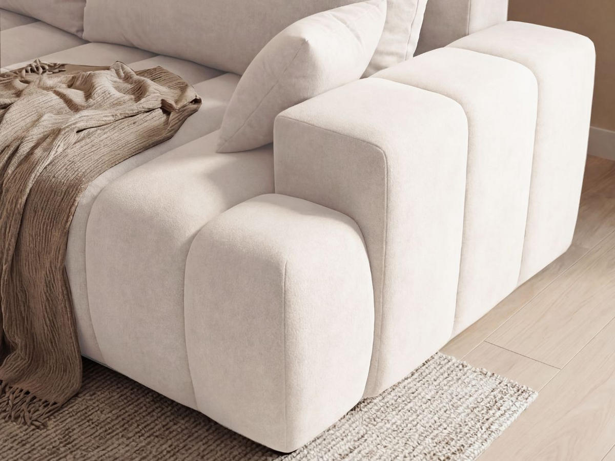 ECKSOFA Caleo Creme Links - Creme, Holz/Textil (270/170cm) - Graingold