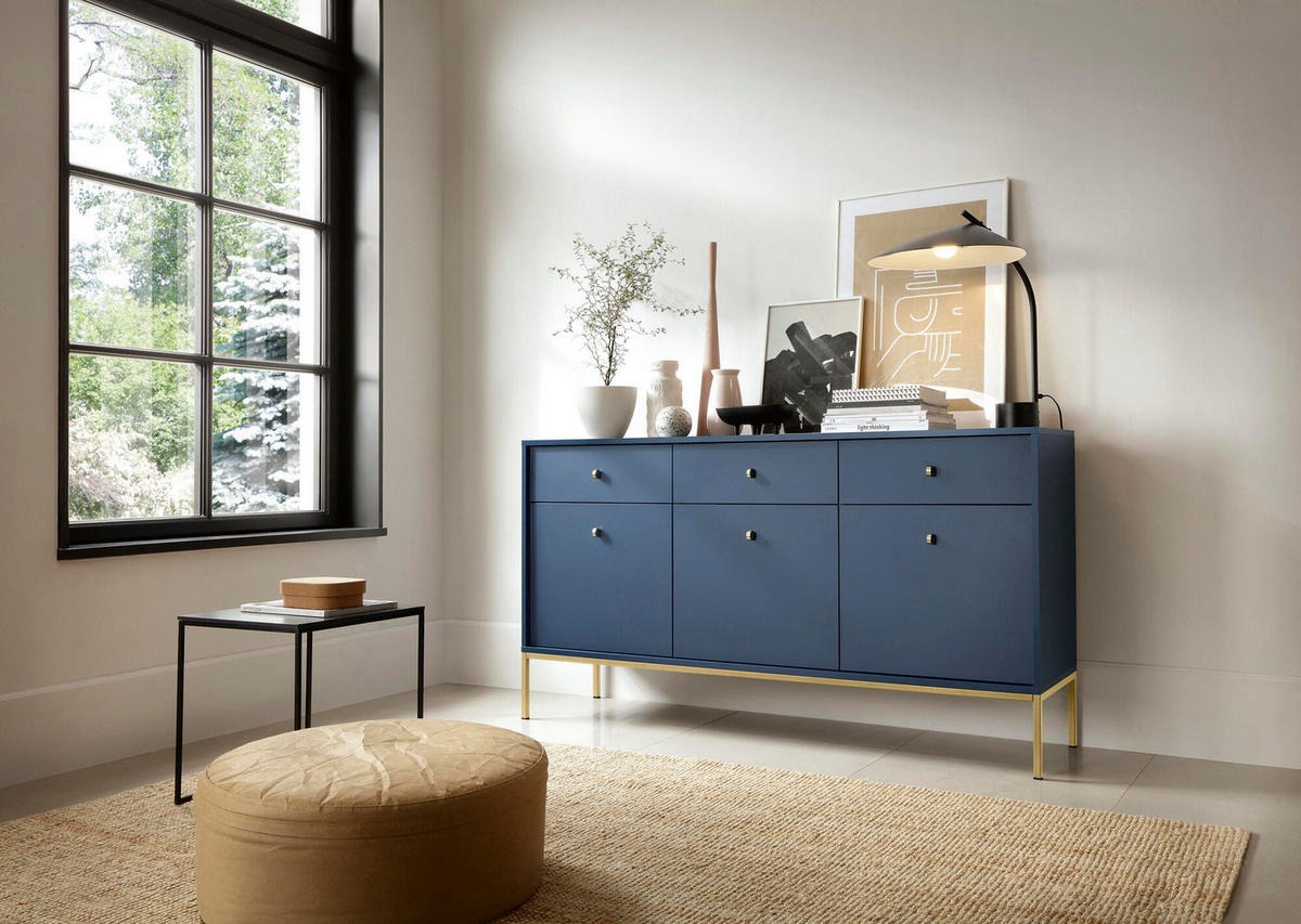 SIDEBOARD MONO Blau 154x39x84 cm - Blau, Holzwerkstoff (154/84/39cm) - FURNLUX
