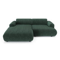 ECKSOFA LINKS Gemusterter Samt Smaragdgrün 266cm - Smaragdgrün, Textil (165/266cm) - Sia Home