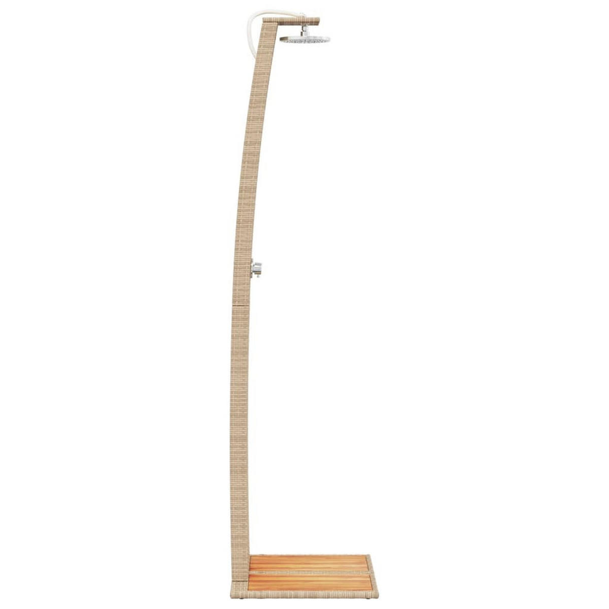 GARTENDUSCHE Beige 55/60/224 Cm Poly Rattan Und Akazienholz - Beige, Holz (55/224/60cm) - vidaXL