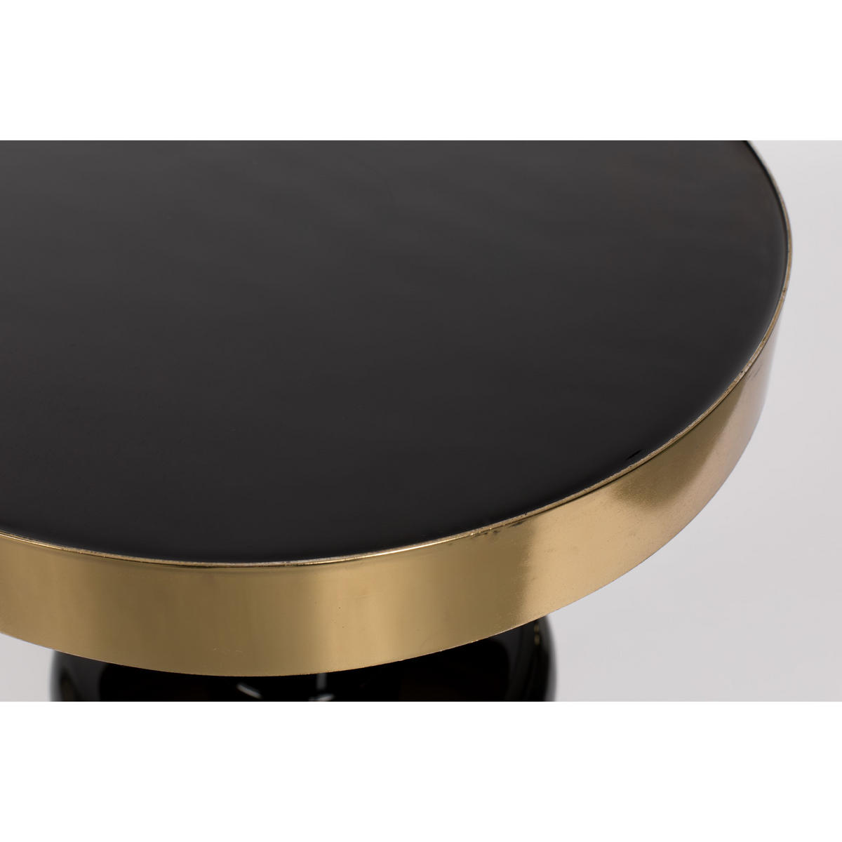 BEISTELLTISCH Glam Rund 36 cm Schwarz/ Gold - Schwarz, Metall (36/36/51cm) - Zuiver