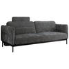 SOFA SALENTO Dunkelgrau Cord - Dunkelgrau/Schwarz, Textil/Metall (221/82/101cm) - MKS