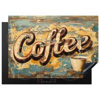 HERDABDECKPLATTE Kaffee - Vintage - Braun - Tasse 75x52 cm - Teakfarben, Kunststoff (75/0.2/52cm) - MuchoWow