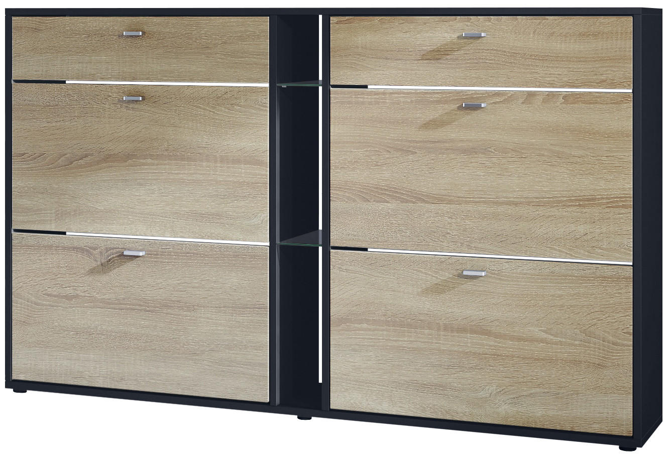 SCHUHSCHRANK Today Fronten in Eiche sägerau - Eiche San Remo, Holzwerkstoff (155.5/95/28cm) - Vladon