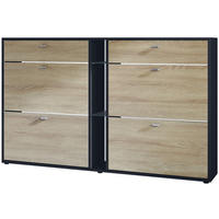 SCHUHSCHRANK Today Fronten in Eiche sägerau - Eiche San Remo, Holzwerkstoff (155.5/95/28cm) - Vladon