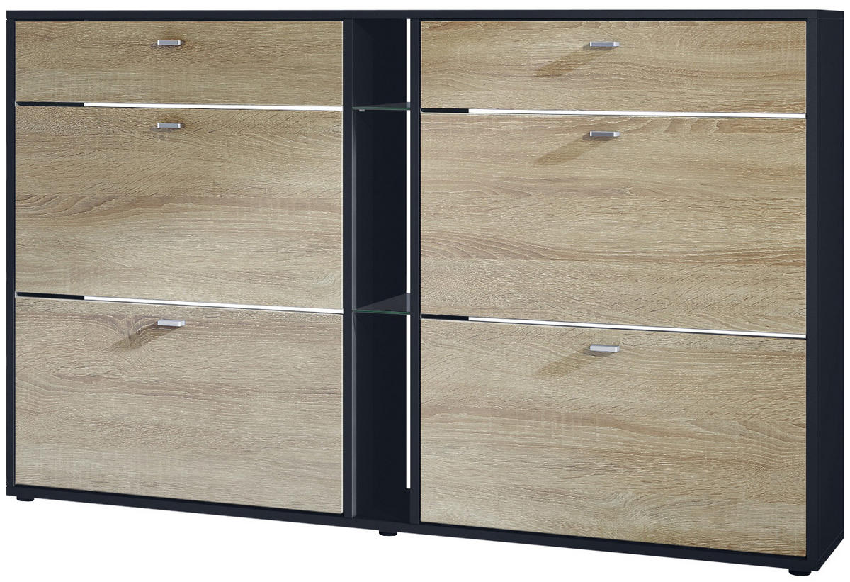 SCHUHSCHRANK Today Fronten in Eiche sägerau - Eiche San Remo, Holzwerkstoff (155.5/95/28cm) - Vladon