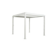 LAMELLENPERGOLA Mirador Deluxe Weiß Double-Layer Handkurbel 3x3 m - Weiß, Kunststoff (300/250/300cm) - Green Spirit