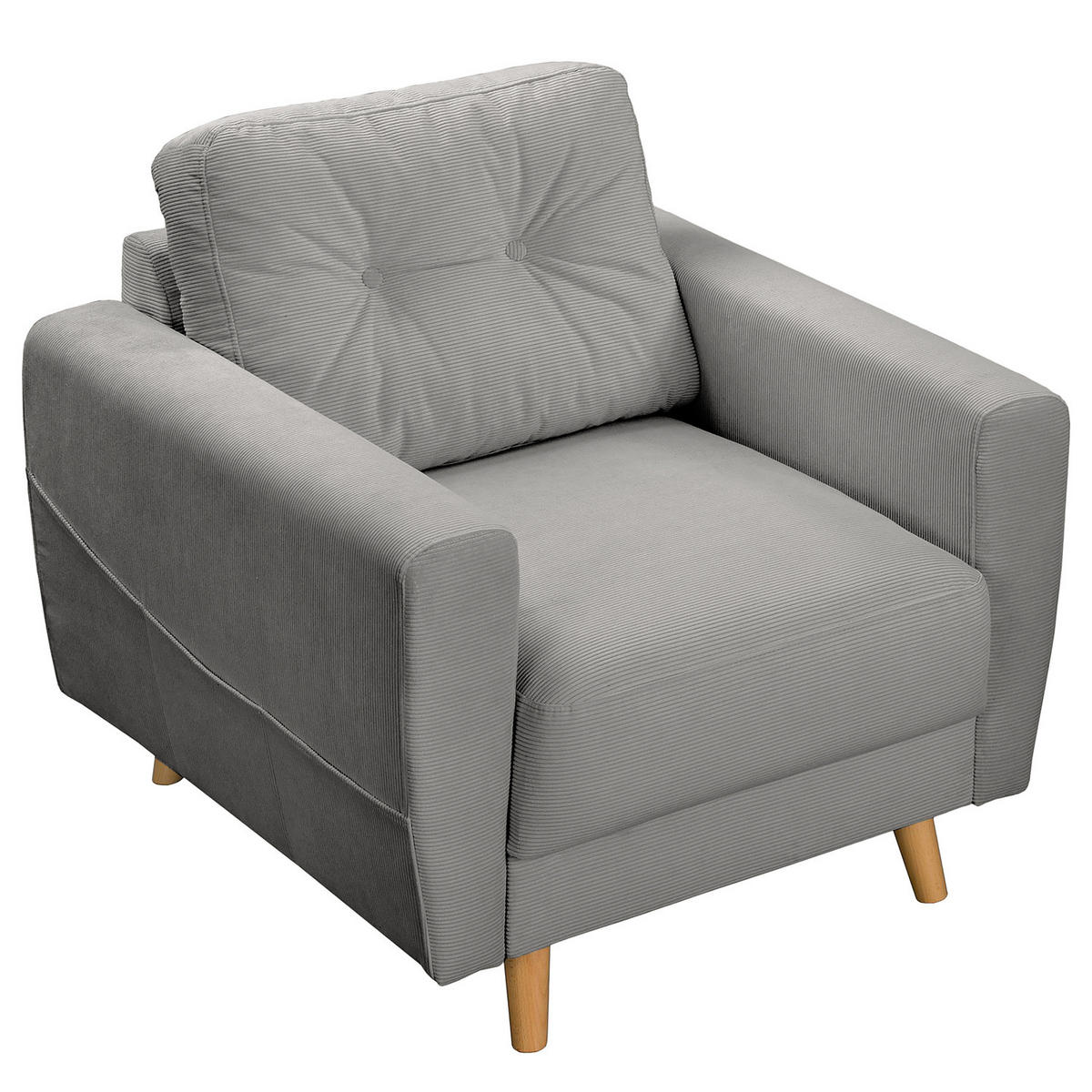 SESSEL - Braun/Grau, Holz/Textil (80/90/87cm) - home24