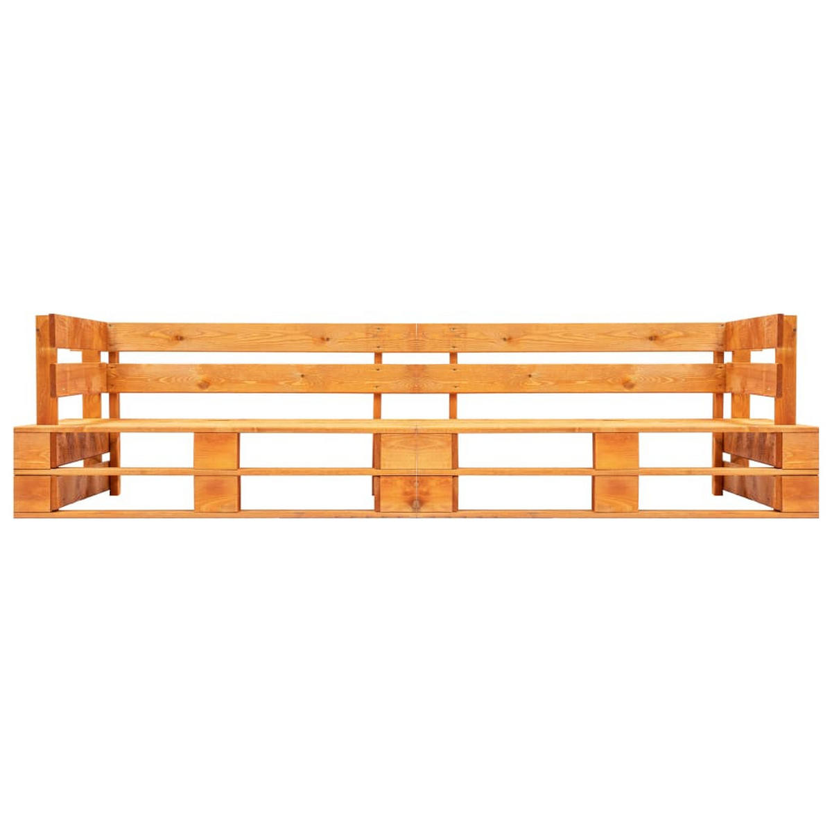 GARTEN-PALETTENSOFA 2-Sitzer Honigbraun Holz - Braun, Holz (220/55/66cm) - furnicato