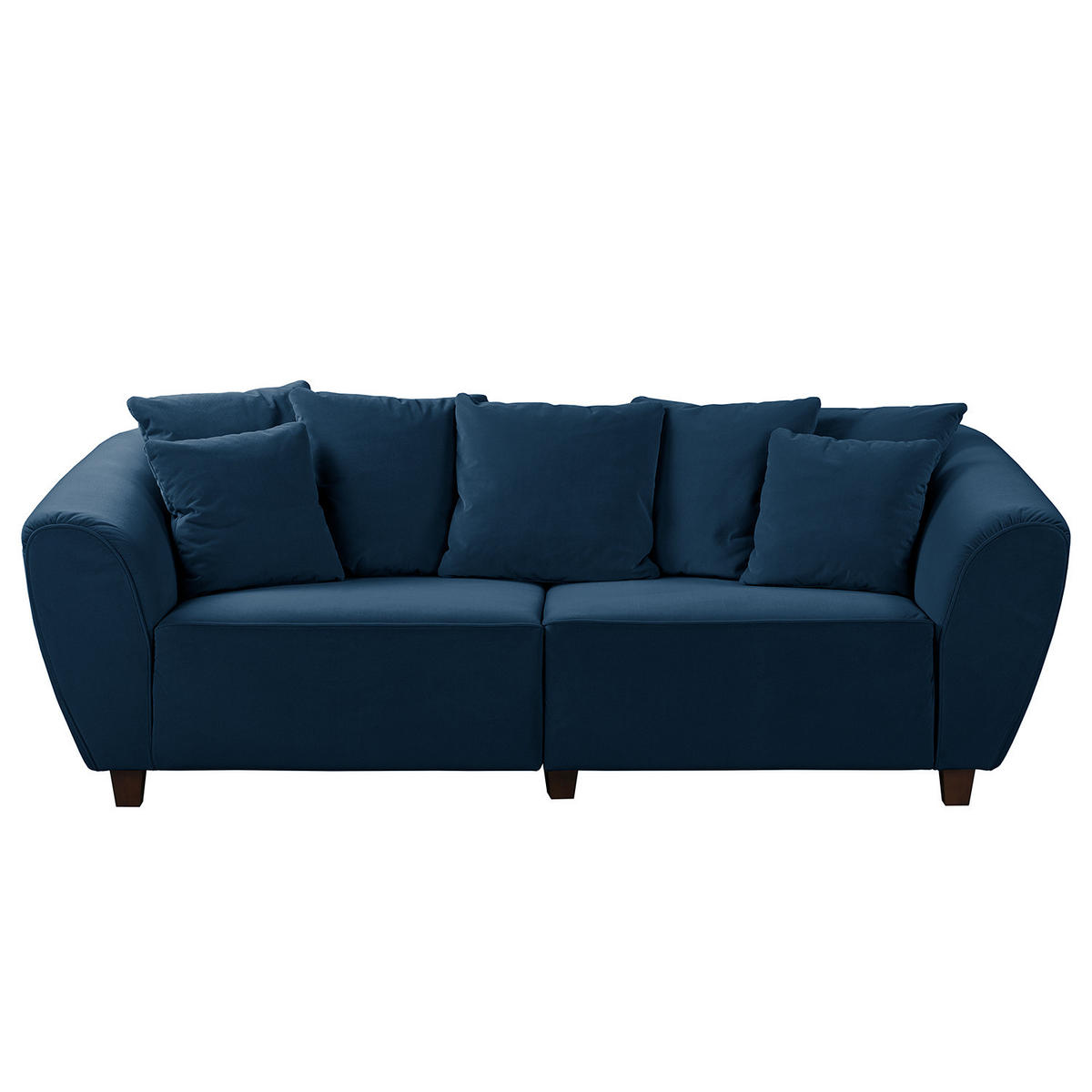 BIGSOFA - Braun/Dunkelblau, Holz/Textil (250/80/125cm) - home24