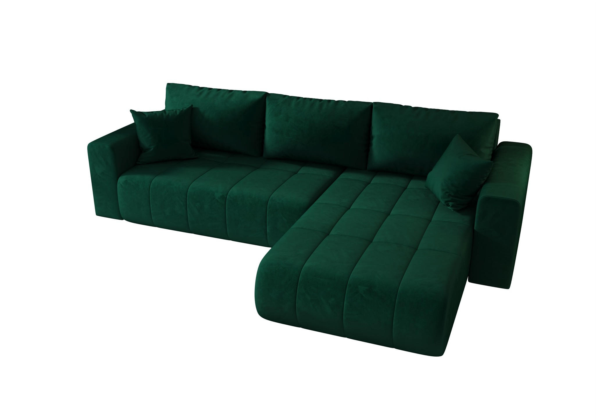 ECKSOFA Camila - Grün, Holzwerkstoff/Textil (280/185cm) - Fun Möbel