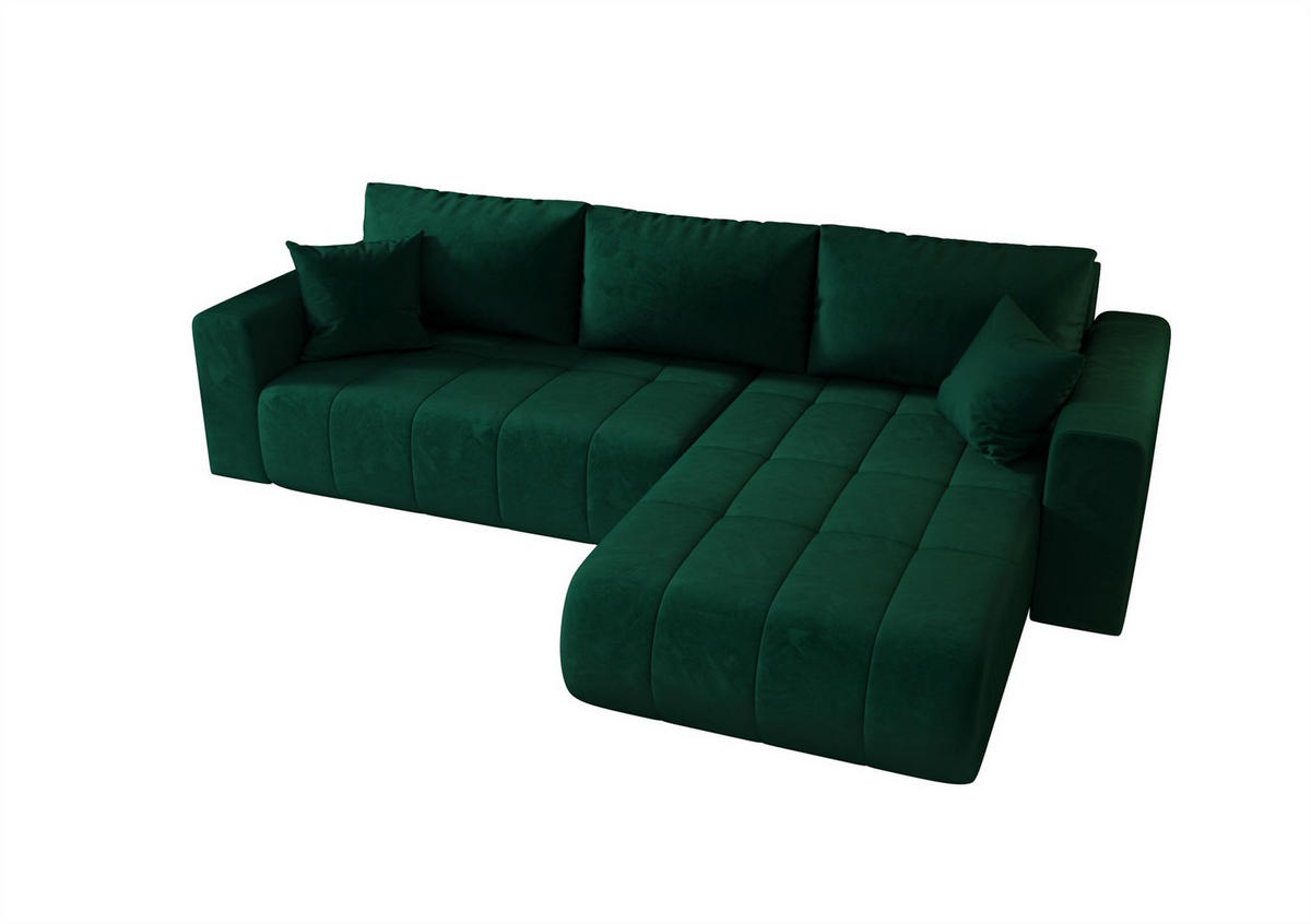 ECKSOFA Camila - Grün, Holzwerkstoff/Textil (280/185cm) - Fun Möbel