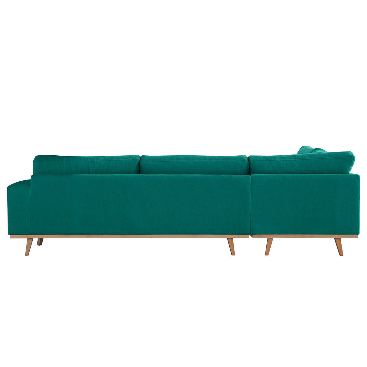 ECKSOFA mit Ottomane - Buchefarben/Petrol, Buchenholz/Textil (287/219cm) - home24