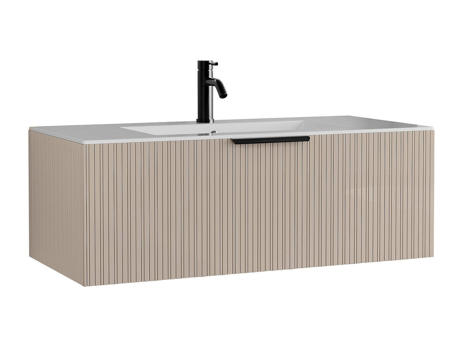EINZELWASCHTISCH - 100 cm x 45.5 cm - holz - beige Paliro - Beige, Holz (100/35/45.5cm) - Vente-Unique
