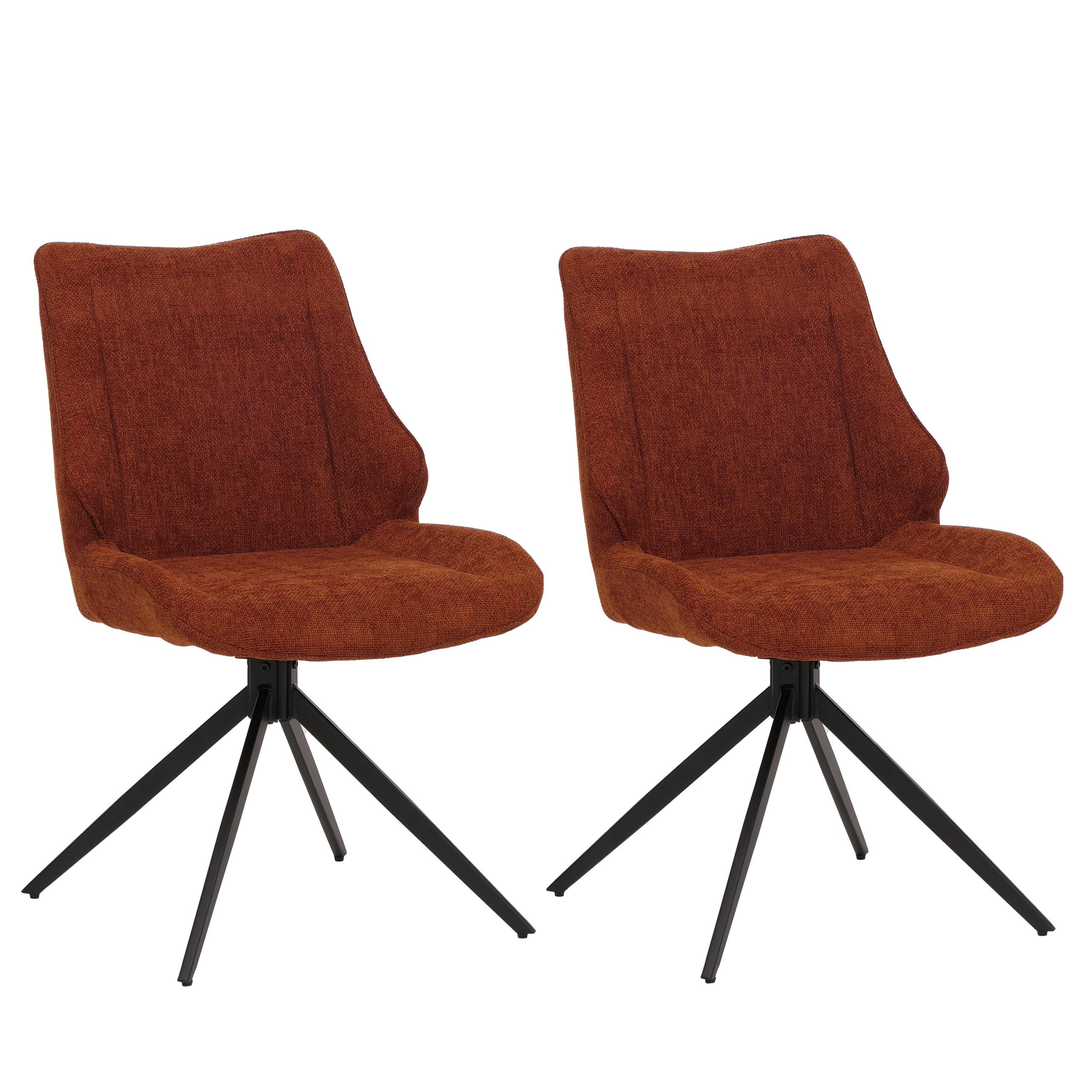 ESSZIMMERSTUHL Schwarz, Rotbraun 2er-Set - Rotbraun/Schwarz, Textil (55/88/62cm) - MCW