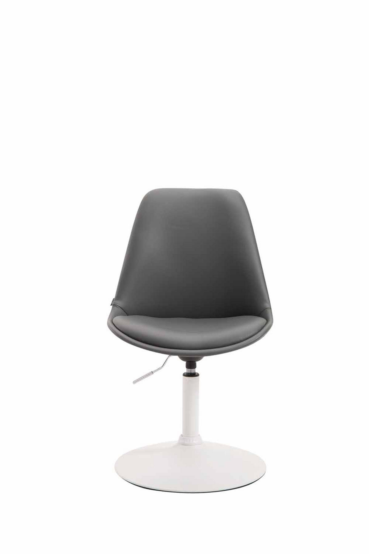 DREHSTUHL Lederlook grau - Weiß/Grau, Textil/Metall (48/76/57cm) - CLP