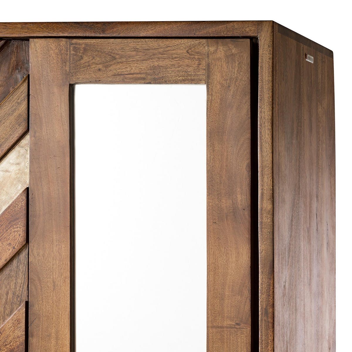 GARDEROBENSCHRANK - Akazie massiv / Metall - Braun/Akaziefarben, Holz (88/192/45cm) - home24