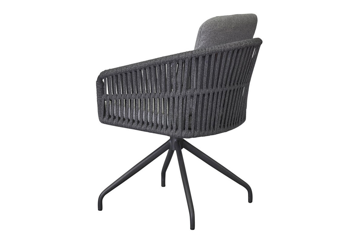 GARTENSTUHL Tago 77x59x62 cm, Metall, Anthrazit - Anthrazit, Metall (59/77/62cm) - dasmöbelwerk