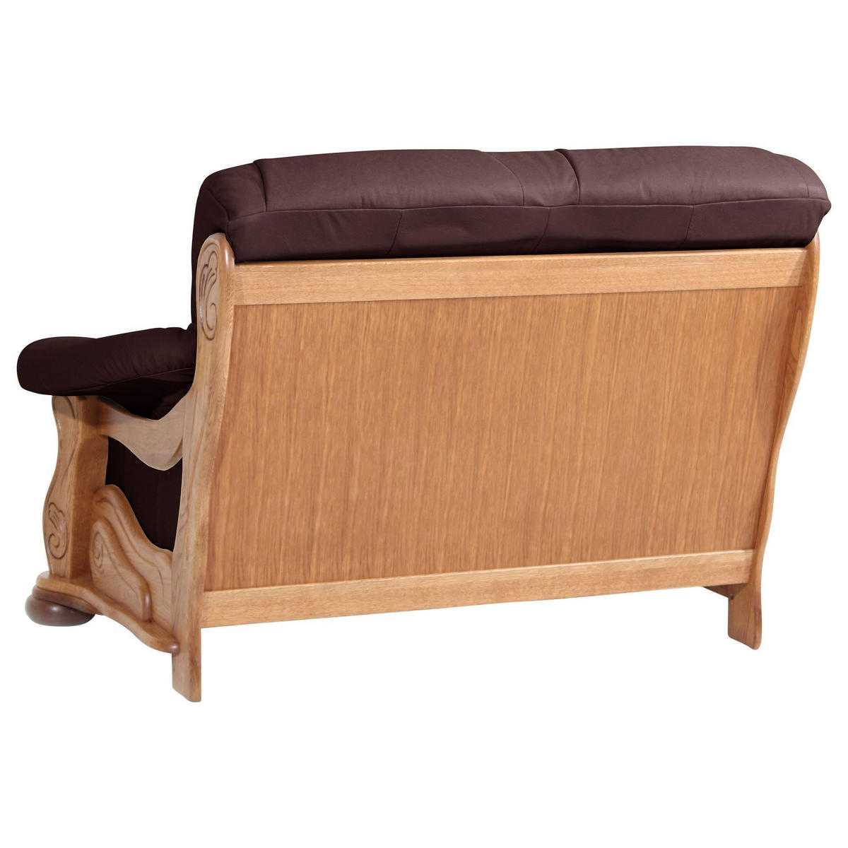 SOFA 2-Sitzer Katlin Bezug Echtleder Eiche rustikal P43 / burgund - Weinrot, Leder (148/95/95cm) - 58aufmkessel