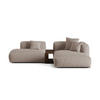 ECKSOFA modular rechts Martina aus strukturiertem Stoff dunkelbeige 2 Sitzplätze - Mokka, Textil (176/285cm) - Micadoni
