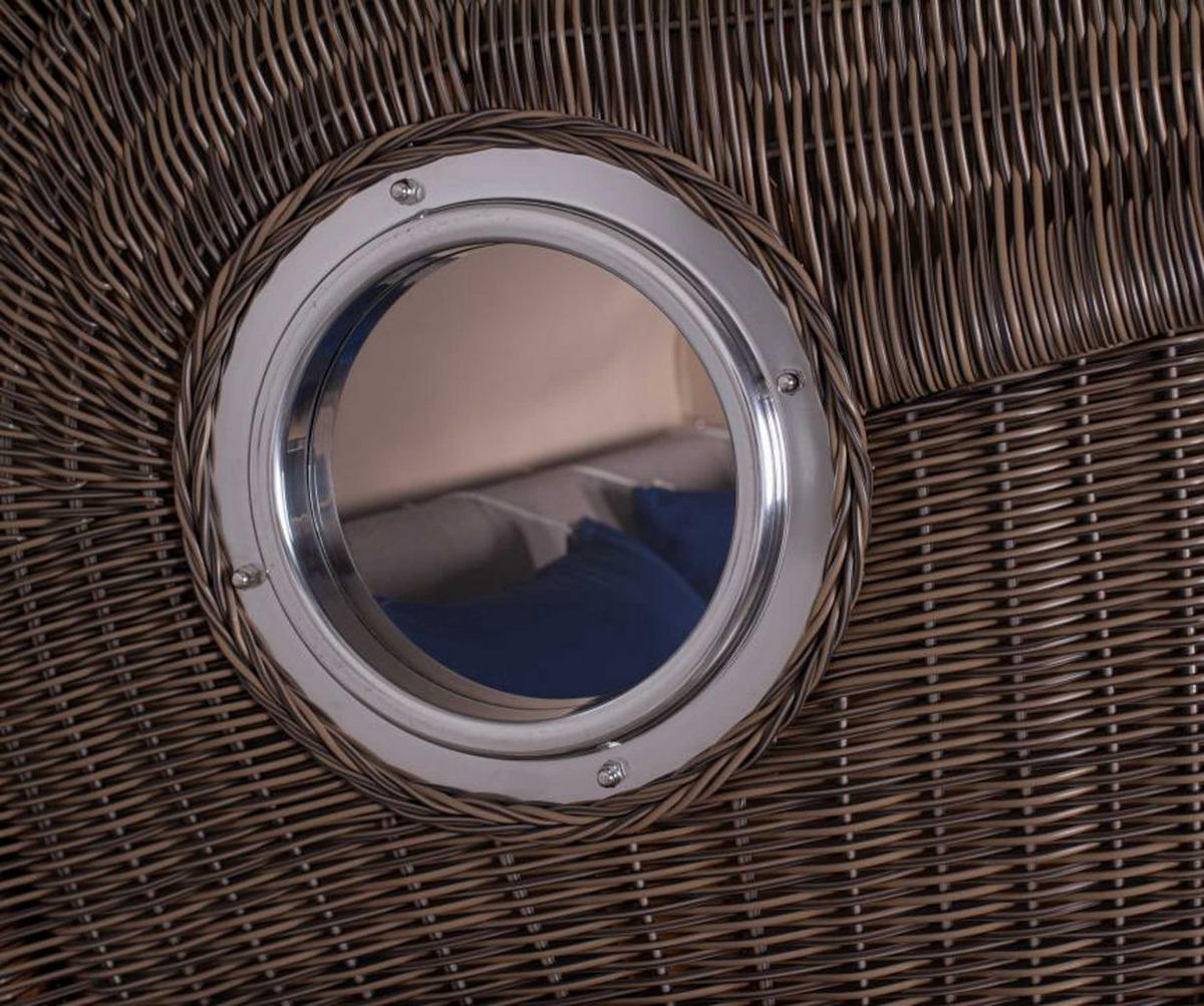 STRANDKORB Baltikum Teak 2,5 Sitzer - Braun/Grau, Holz/Metall (142/170/95cm) - Mr. Deko