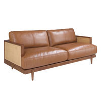 SOFA 3-Sitzer-Sofa aus braunem Leder 205/96/83 cm - Walnussfarben/Braun, Leder (205/83/96cm) - ANGEL CERDA