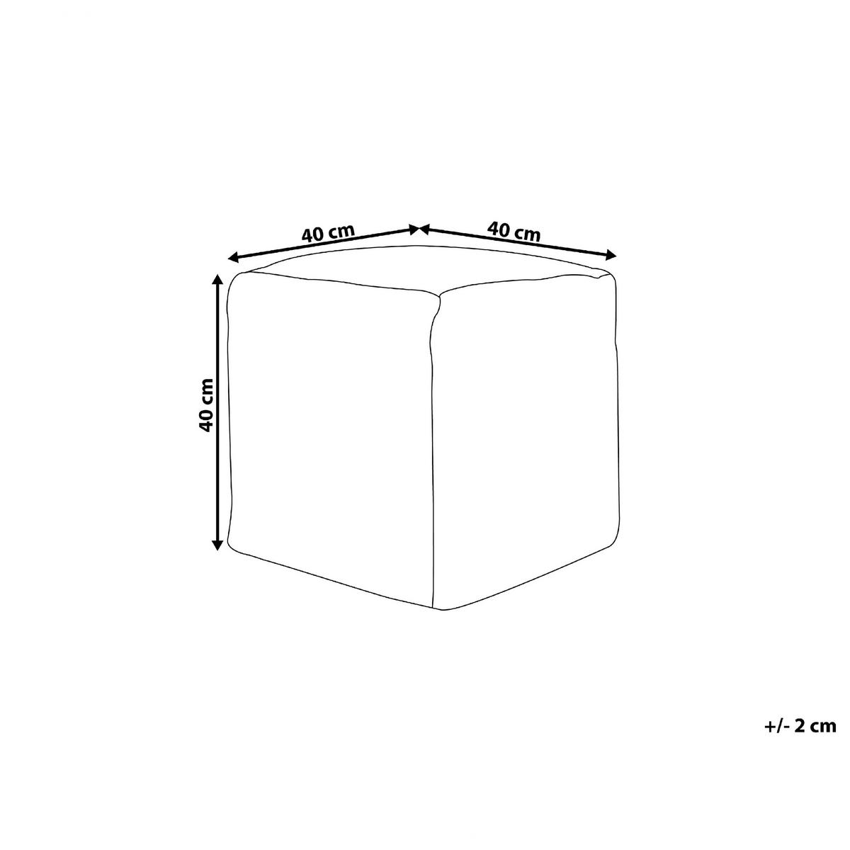 POUF Harnai 40/40/40 cm - Weiß, Naturmaterialien/Textil (40/40/40cm) - Beliani