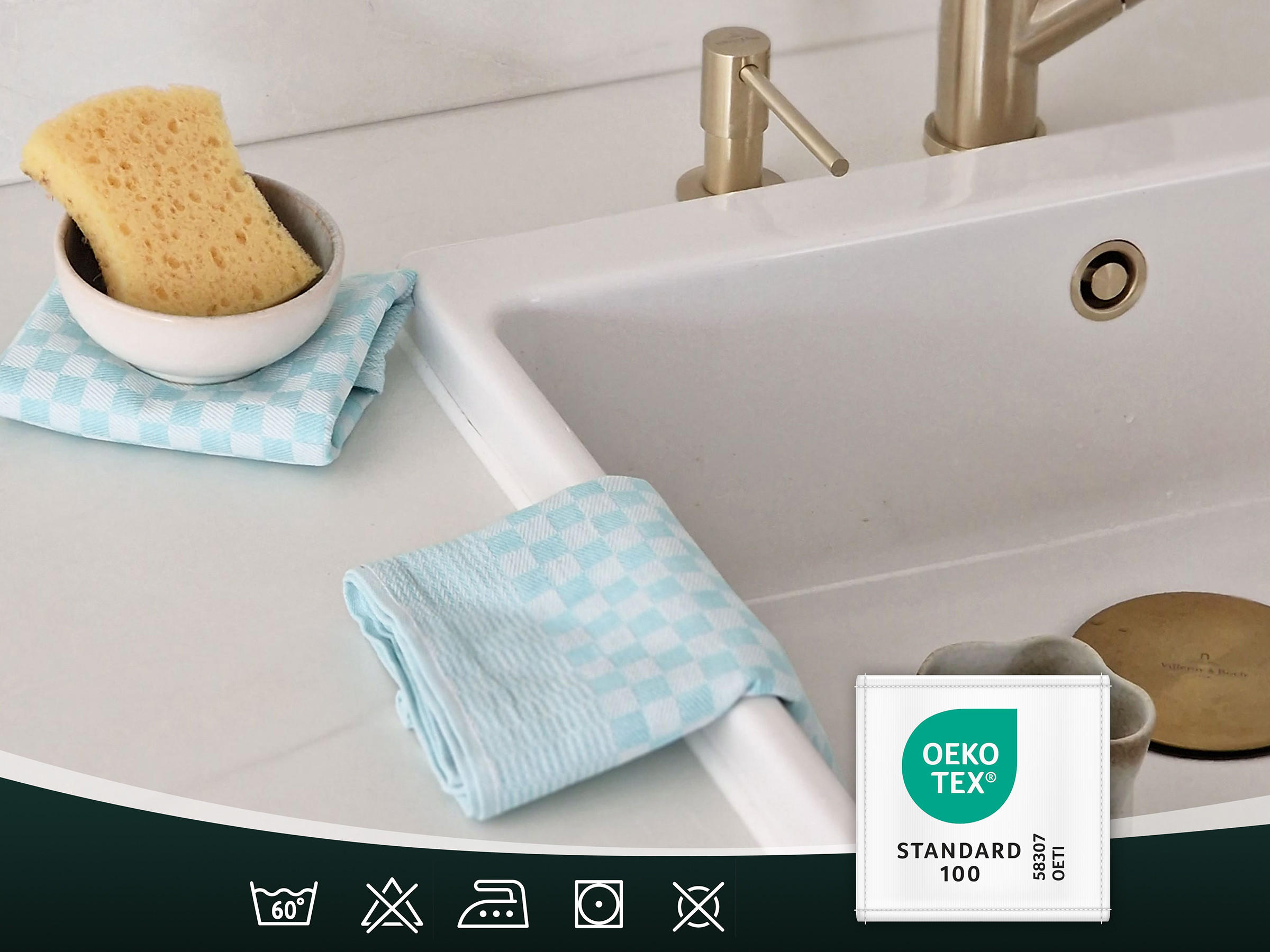 Thumbnail - Zollner Geschirrtücher,, Grün, Textil, 46x70 cm, Oeko-Tex® Standard 100, Kochen, Geschirrtücher & Schürzen, Geschirrtüch...