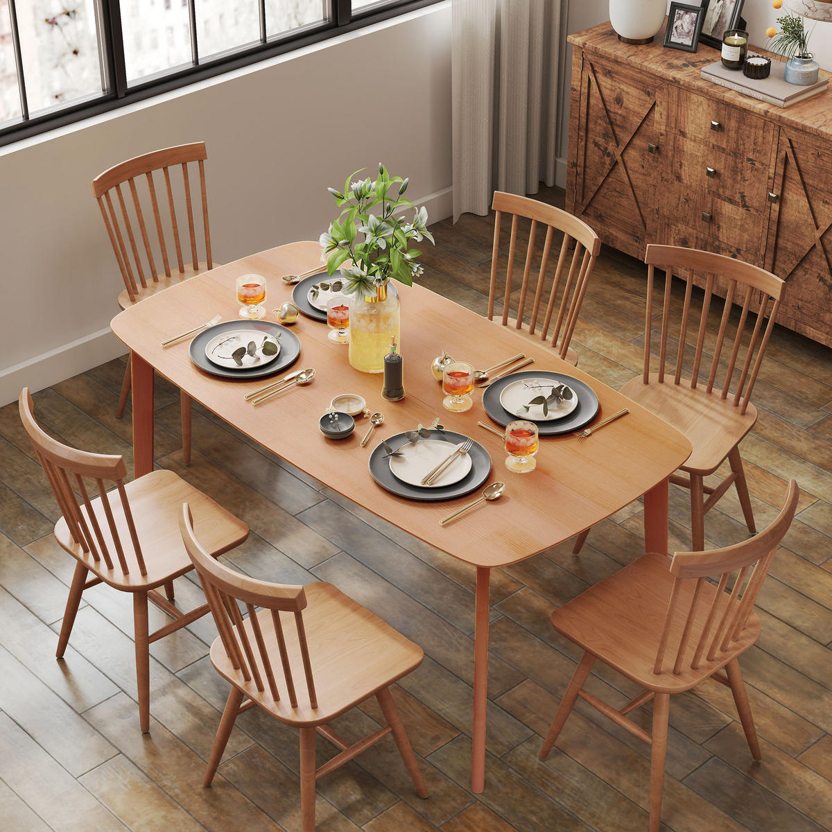 ESSTISCH Naturfarben Massivholzgestell 150/80/76 cm - Naturfarben, Holz (80/150/76cm) - PANGIVO