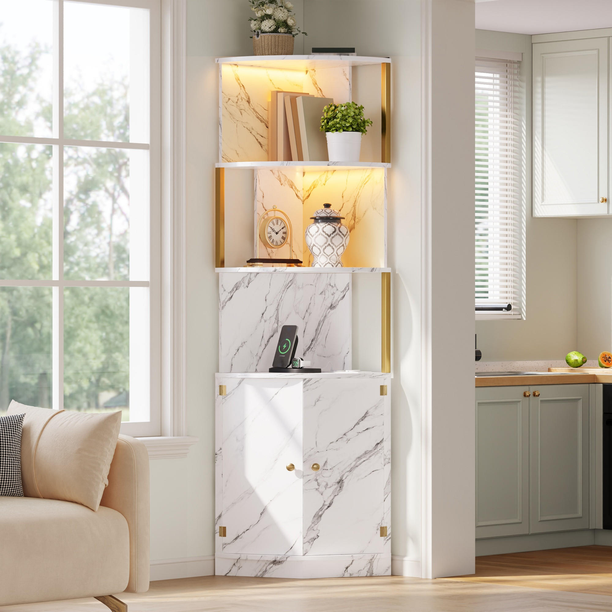 XXXLutz Geschirrschrank Weiß 38x180x38 cm