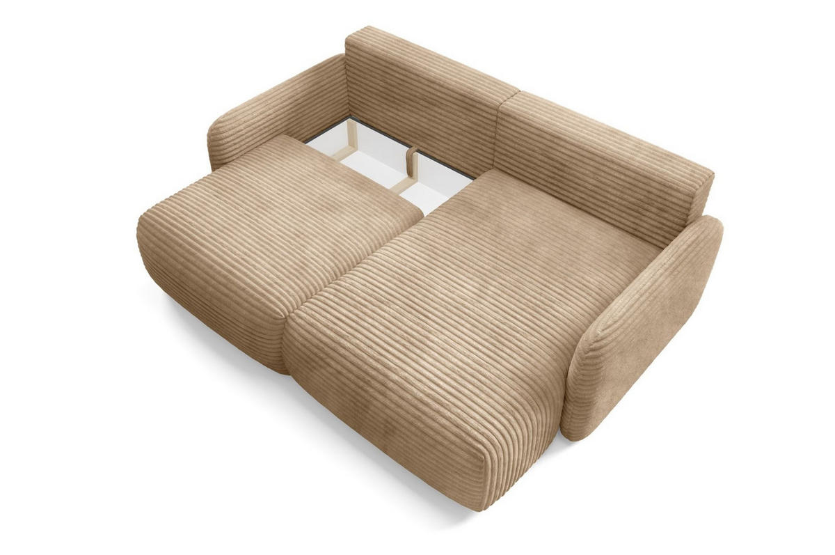 ECKSOFA Simone Mit Schlaffunktion - Hellbraun, Holzwerkstoff/Textil (165/240cm) - Fun Möbel