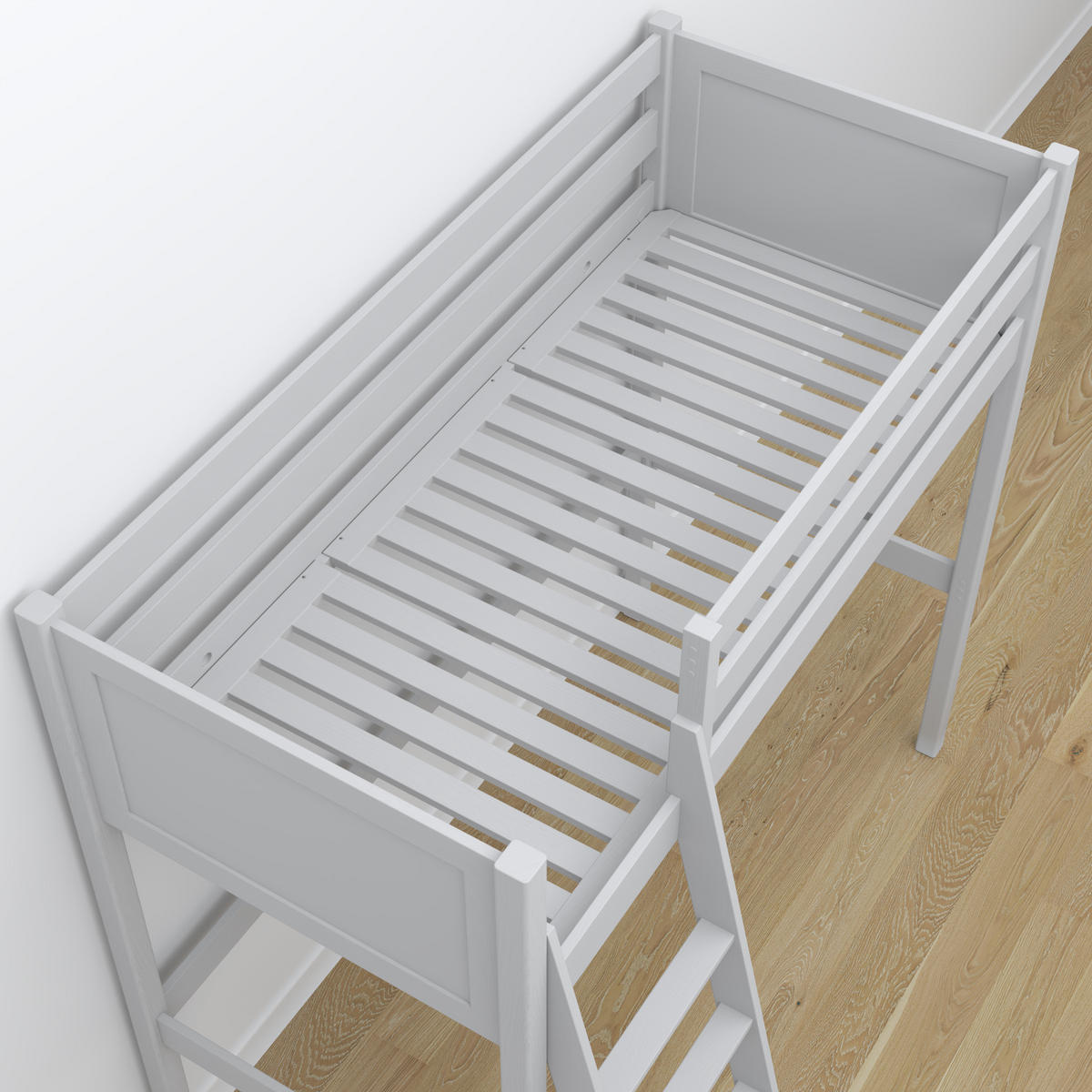 HOCHBETT N04 mit Schreibtisch Grau 80/200 - Grau, Naturmaterialien/Holz (80/200cm) - N-Wood