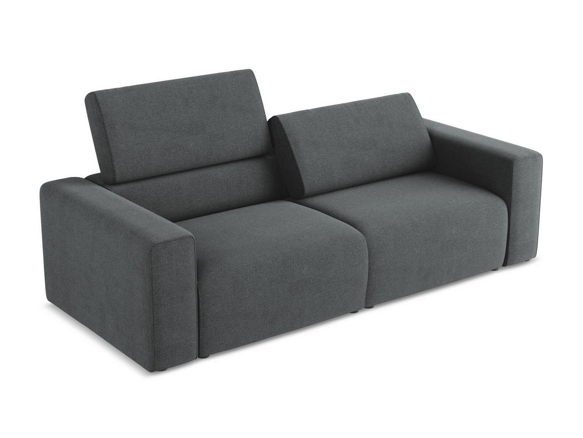 3-SITZER SOFA Strukturstoff Stoff Grau - Schwarz/Grau, Kunststoff/Textil (224/80/103cm) - Makamii