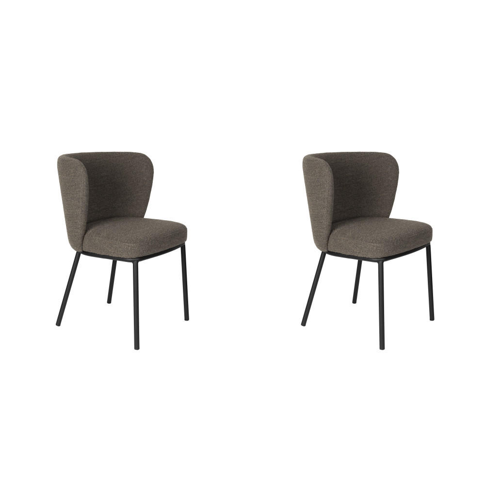 ESSZIMMERSTUHL Guus - Braun - 53/55/77 cm - 2er-Set - Braun, Metall (55/77/53cm)