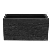 BLUMENTOPF schwarz rechteckig 60/29/30 cm Myra - Schwarz, Naturmaterialen (30cm) - Beliani